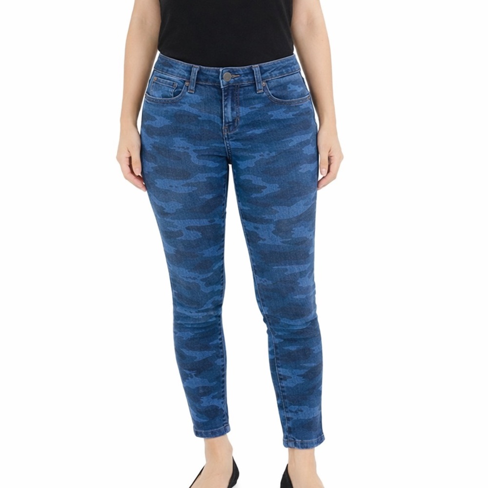 G.I.L.I. Jeans Womens 8P Blue Camo Ankle Skinny Y2K Urban Streetwear Hip Hop